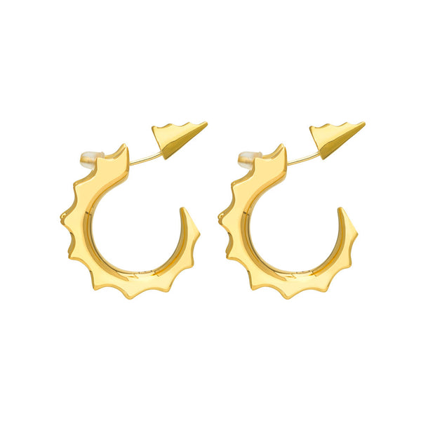 f+h jewellery 'spike jonze' succulent hoop earring - 18k gold