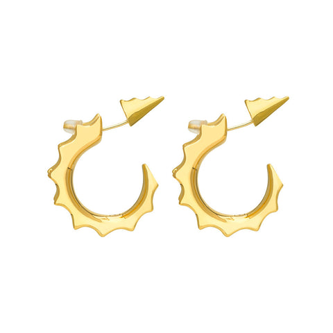 f+h jewellery 'spike jonze' succulent hoop earring - 18k gold