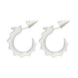 f+h jewellery 'spike jonze' succulent hoop earring - sterling silver