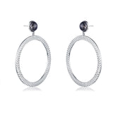 f+h jewellery 'the bianca' large hoop earrings - silver