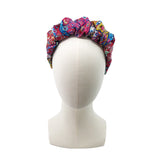 Runched Crown Headband made from Hermés Au Pays des Oiseaux-Fleurs