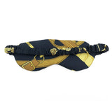 Sleep Mask made from Hermès Scarf Eperon d'or Black