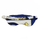 Sleep Mask made from Hermès Scarf Eperon d'or Navy