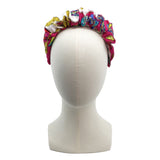 Runched Crown Headband made Hermes Petit Main Silk Scarf