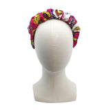 Runched Crown Headband made Hermes Petit Main Silk Scarf 