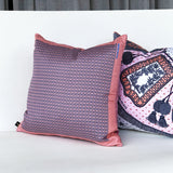Hermès Vintage Pocket Square Throw Cushion 'Pink & Blue H's'