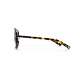 pared eyewear 'uptown & downtown' sunglasses - gold/black leather/grey