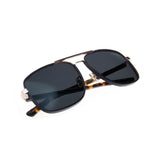 pared eyewear 'uptown & downtown' sunglasses - gold/black leather/grey
