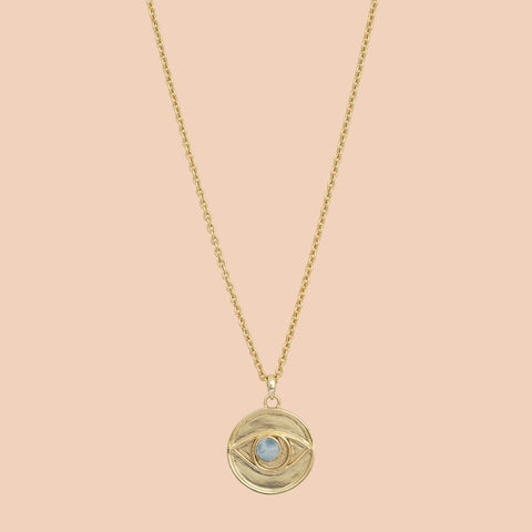 Gypseye Rosetta Eye Necklace - Larimar