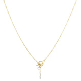 The Toujours Necklace - 14k gold-filled pendant necklace with sterling silver charms and glass beads, by Elvis et moi