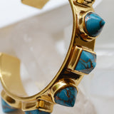 pushmataaha 'nubian cuff' - brass & blue copper turquoise