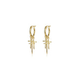 F+H Jewellery Strange Days Triple Cross Earrings - Gold