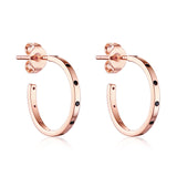 F+H Jewellery 'naomi' midi hoop earring - 18K rose gold