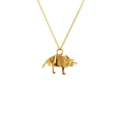 claire naa origami jewellery - 'gold triceratops'
